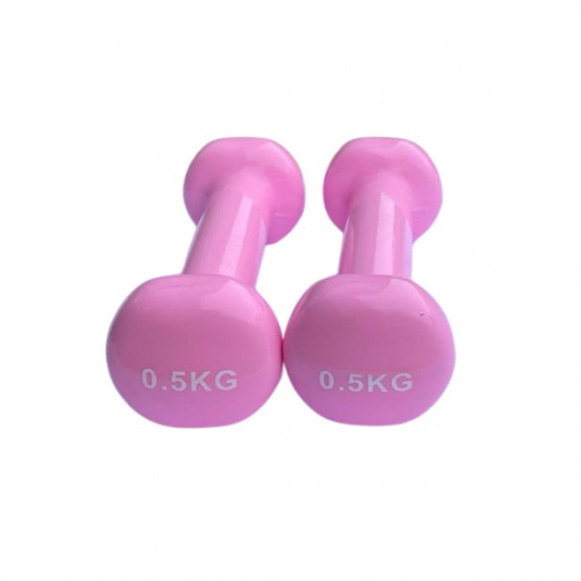 Гантель для фитнеса 0,5 кг 1шт с виниловым покрытием Generation Fintess FF51D3B-0.5kg (розовая)