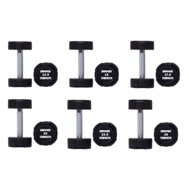 Гантельный ряд 12.5-25 кг Hammer Strength TPU (6 пар) 225 кг
