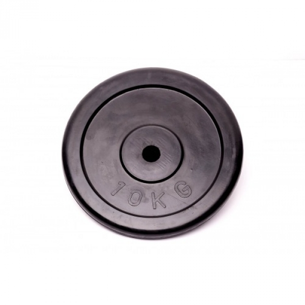 Диск домашний резиновый черный Fitnessport RCP10-1,25 кг