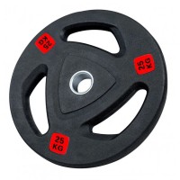 Диск 25 кг олімпійський обгумований чорний Generation Fitness RCP18-25 кг