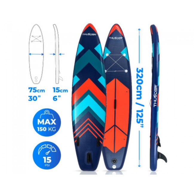 Надувная SUP доска (Сап борд) THUNDER STRIPES 320
