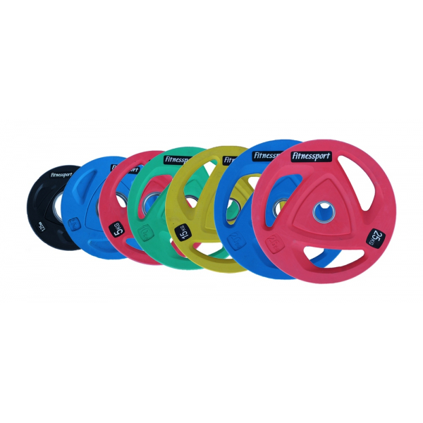 Диск олімпійський гумовий кольоровий Fitnessport RCP20-25 кг