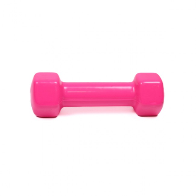 Гантель для фітнесу 1 кг 1шт з вініловим покриттям Generation Fitness FF51D3A-1kg (рожевий)