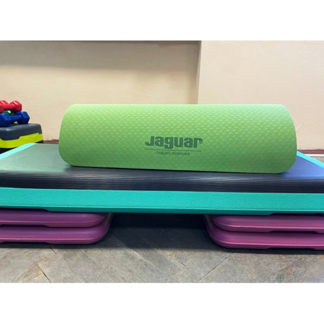 Мат гимнастический для йоги Jaguar 183x61x0,6 см зеленый.