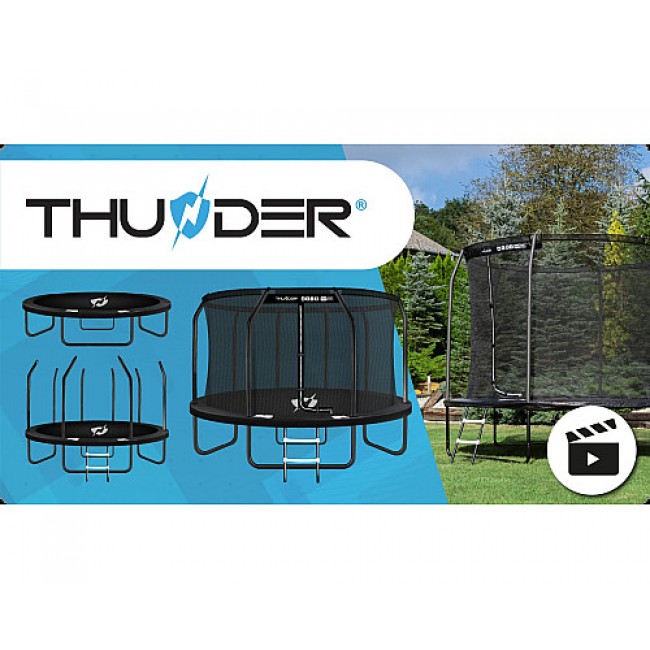 Батут THUNDER INSIDE ELITE с внутренней сеткой 16 футов 488 черный