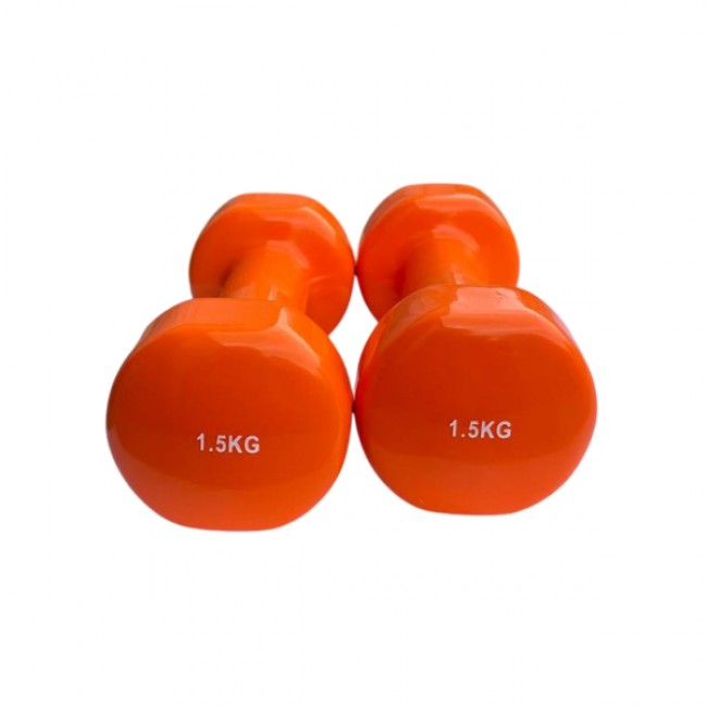 Гантель для фітнесу 1,5 кг 1шт з вініловим покриттям Generation Fintess FF51D3B-1.5kg (помаранчева)