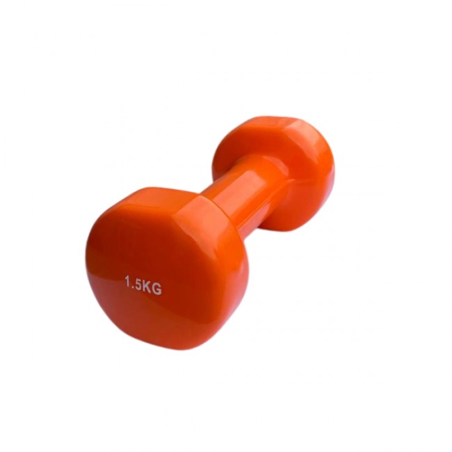 Гантель для фітнесу 1,5 кг 1шт з вініловим покриттям Generation Fintess FF51D3B-1.5kg (помаранчева)