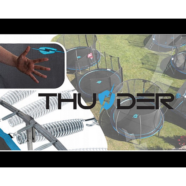 Батут THUNDER INSIDE ELITE з внутрішньою сіткою 6 футів 183 см чорно-блакитний