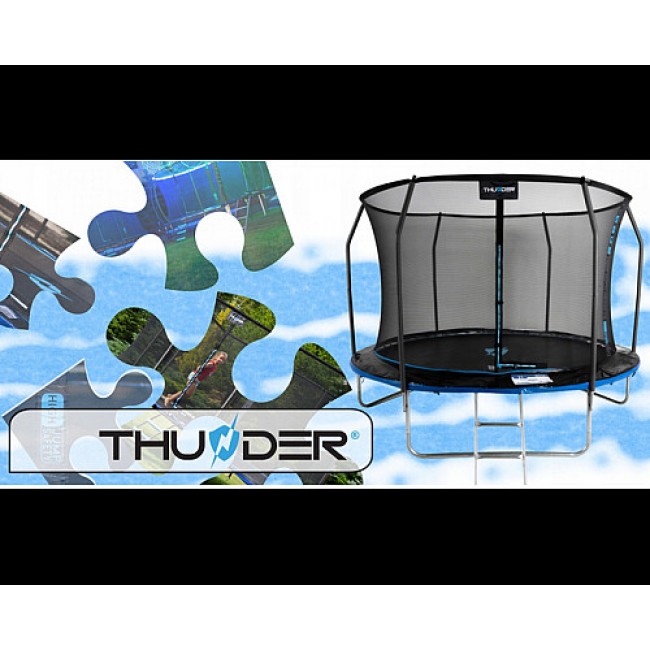 Батут THUNDER INSIDE ELITE з внутрішньою сіткою 6 футів 183 см чорно-блакитний