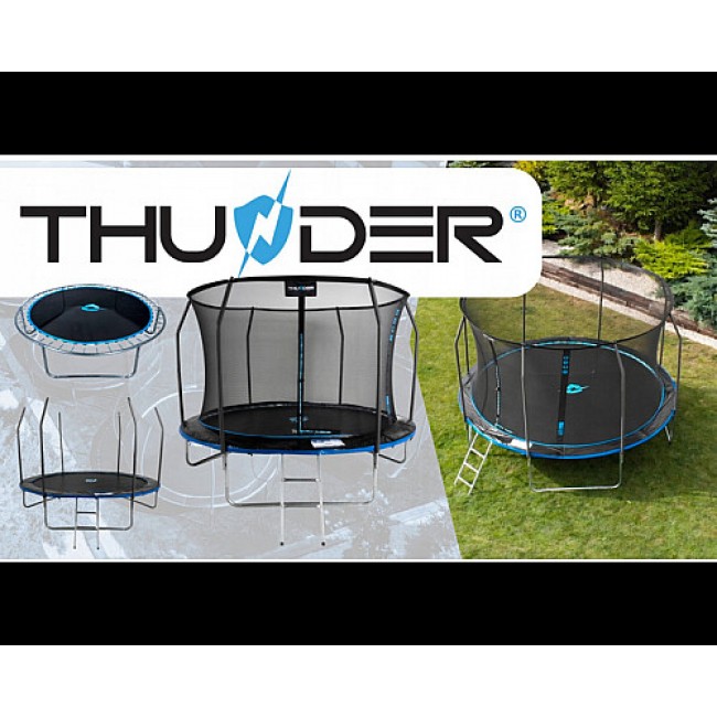 Батут THUNDER INSIDE ELITE з внутрішньою сіткою 6 футів 183 см чорно-блакитний