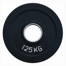 Диск олимпийский резиновый черный Fitnessport RCP18-1,25 кг