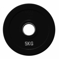 Диск олимпийский резиновый черный Fitnessport RCP18-5 кг