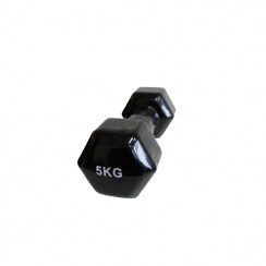 Гантель для фітнесу 5 кг 1шт з вініловим покриттям Generation Fitness FF51D3A-5kg (чорний)