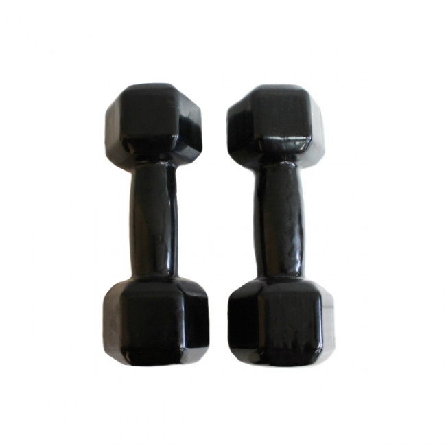 Гантель для фітнесу 5 кг 1шт з вініловим покриттям Generation Fitness FF51D3A-5kg (чорний)