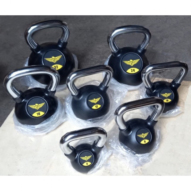 Обгумована гиря 20 кг Generation Fitness FDS-21-20GR (ручки - хром)