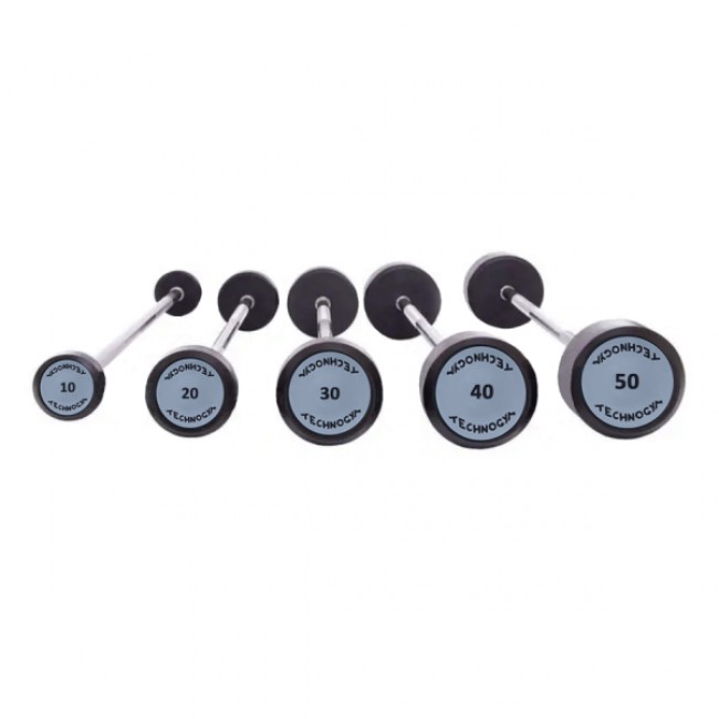Набор прямых фиксированных штанг шаг 10 вес 150 кг Technogym TGP-10-50 кг