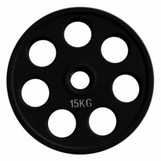 Диск олимпийский резиновый черный Fitnessport RCP18-15 кг