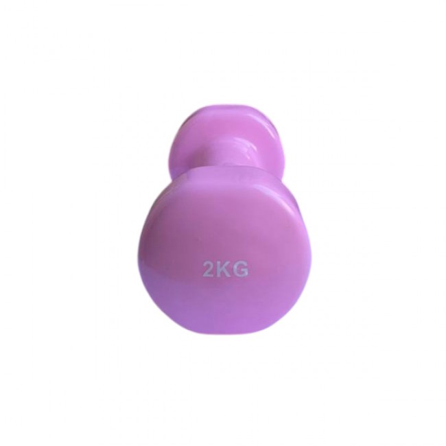 Гантель для фітнесу 2 кг 1шт з вініловим покриттям Generation Fintess FF51D3B-2kg (рожева)