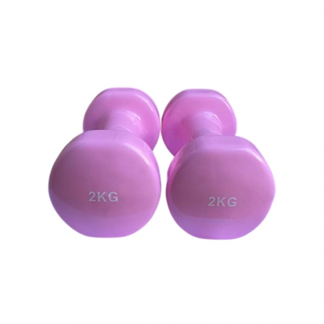 Гантель для фітнесу 2 кг 1шт з вініловим покриттям Generation Fintess FF51D3B-2kg (рожева)