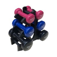 Комплект гантелей для фитнеса виниловых VDB 7 кг (2шт х 0,5 кг; 1 кг; 2 кг) со стойкой Елка ENERO FIT