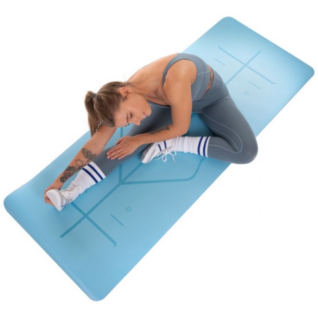 Мат для йоги Generation Fitness 183х61х0,6 светло-синий