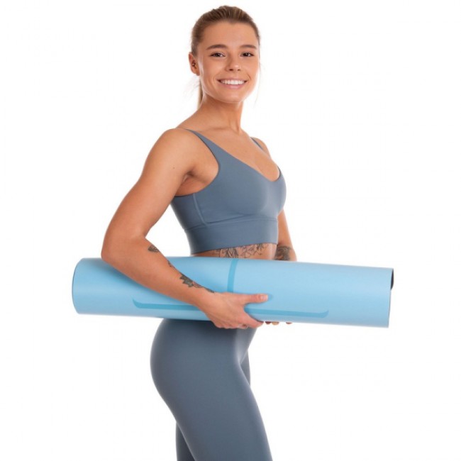 Мат для йоги Generation Fitness 183х61х0,6 светло-синий