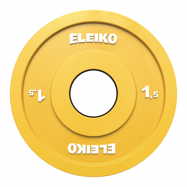 Олимпийский диск для соревнований и тренировок 1,5 кг обрезиненный цветной Eleiko 124-0015R