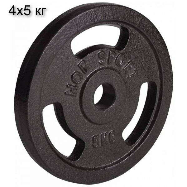Сет из металлических блинов (дисков) Hop-Sport Strong 4 x 5 кг d - 30 мм