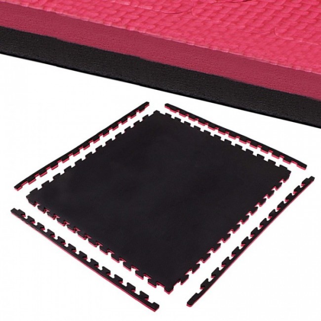 Мат-пазл (ластівчин хвіст) Springos Mat Puzzle EVA 100 x 100 x 2 cм FM0007 Black / Red Мат-пазл (ластівчин хвіст) Springos Mat Puzzle EVA 100 x 100 x 2 cм FM0007 Black / Red