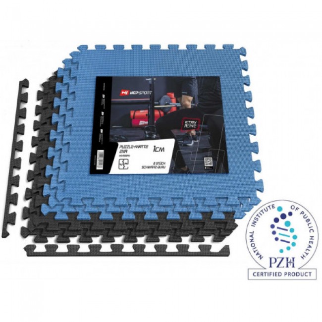 Мат-пазл Hop-Sport EVA 1cm HS-A010PM - 6 частей черный/синий Мат-пазл Hop-Sport EVA 1cm HS-A010PM - 6 частей черный/синий