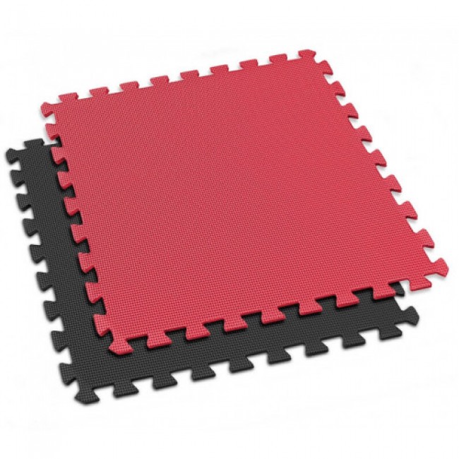 Мат-пазл Hop-Sport EVA 1cm HS-A010PM - 6 частей черный/красный