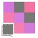 Мат-пазл Hop-Sport EVA 1cm HS-A010PM - 9 частин сірий / фіолетовий / рожевий