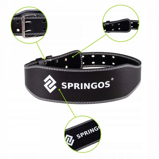 Пояс для важкої атлетики та пауерліфтингу Springos FA0120 L Black