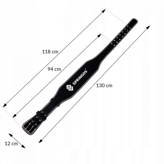 Пояс для важкої атлетики та пауерліфтингу Springos FA0120 L Black
