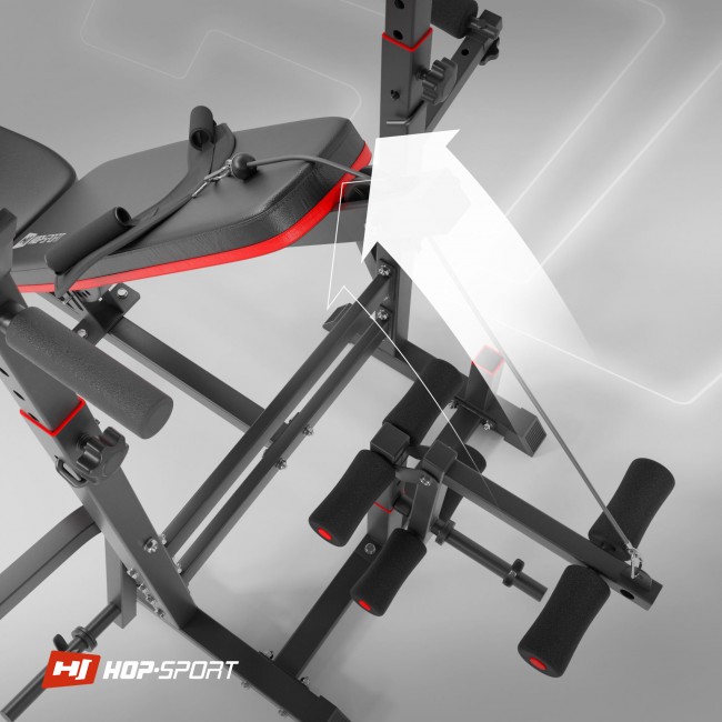 Похила лава для жиму універсальна Hop-Sport HS-1075 Pro зі стійками та з партою Скотта