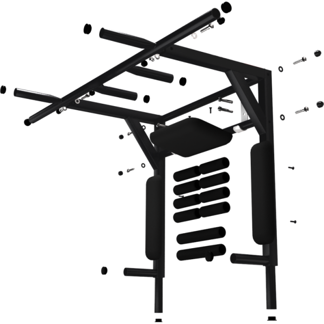 Турник-брусья-пресс 3 в 1 настенный Hop-Sport CB-3033