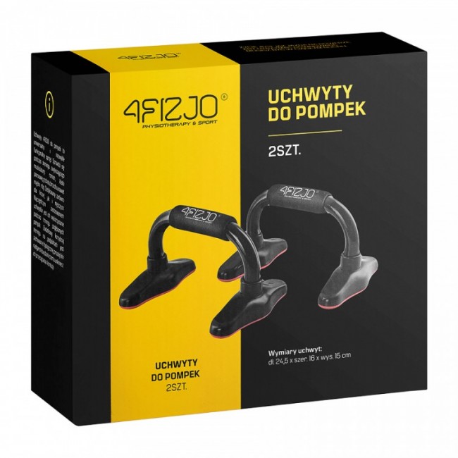 Упоры для отжиманий 4FIZJO Push-up Bars Black/Red (P-5907739310392)