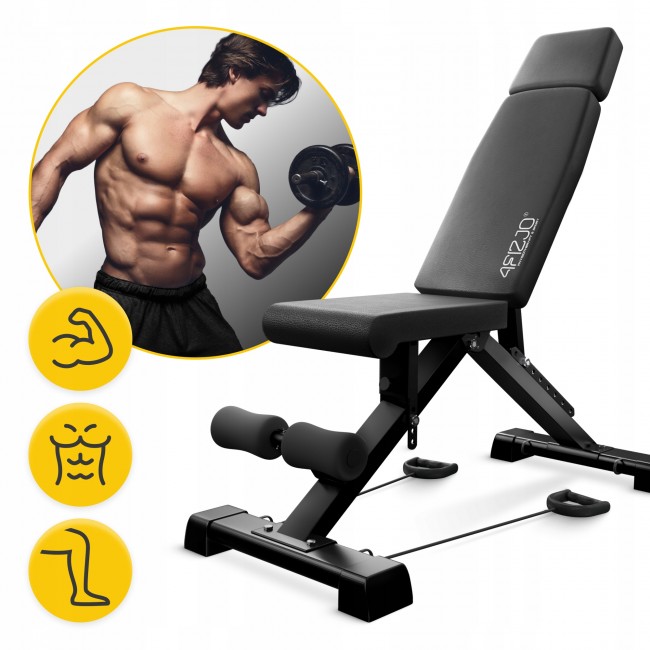 Скамья для тренировок 4FIZJO Evo универсальная, регулируемая Black (P-5905973404211)