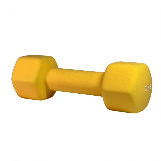 Гантель для фитнеса 3 кг 1шт неопреновая Stein желтая
