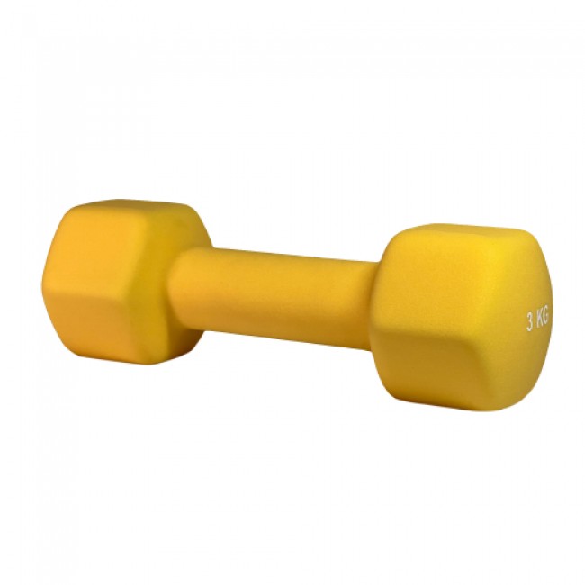 Гантель для фитнеса 3 кг 1шт неопреновая Stein желтая