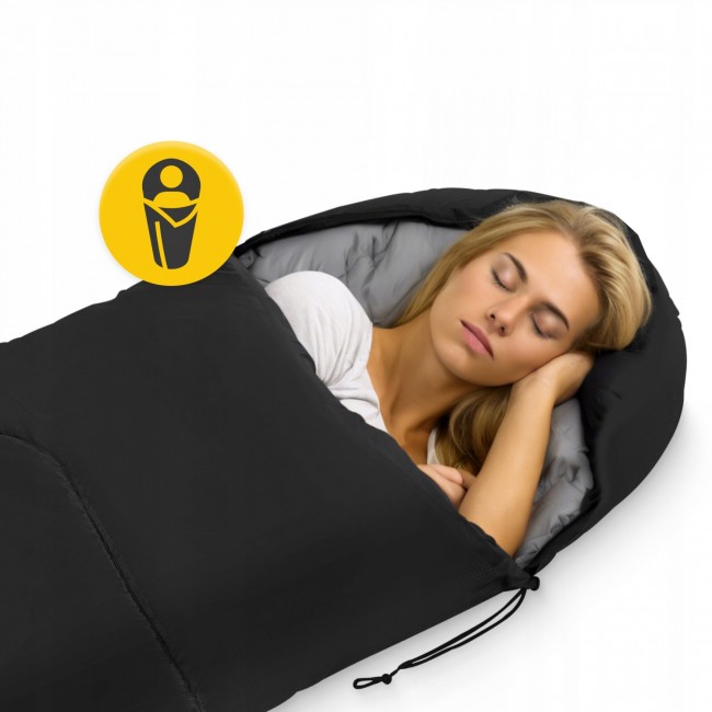 Спальный мешок (спальник) одеяло Mountain Goat 2 в 1 Standard 8 ...+20°C R Black/Grey (P-5905973400954)