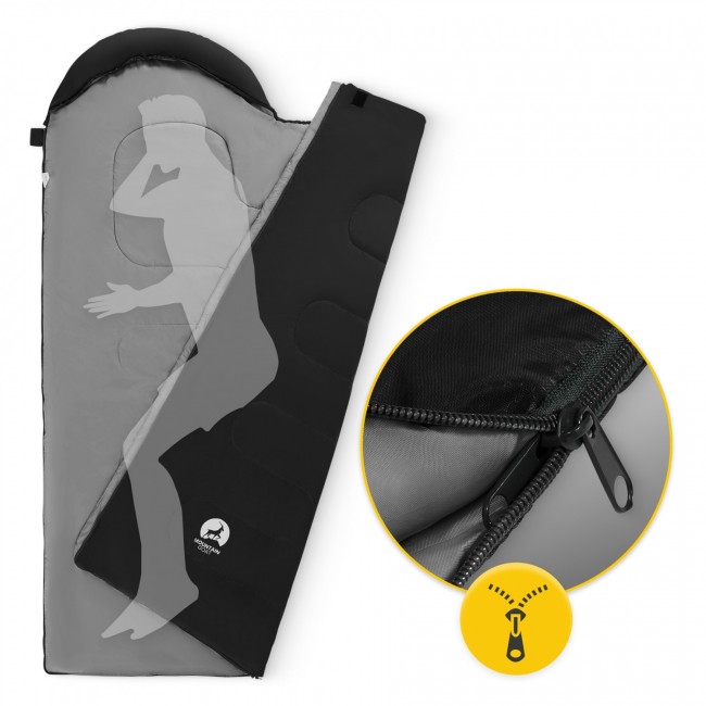 Спальный мешок (спальник) одеяло Mountain Goat 2 в 1 Standard 8 ...+20°C R Black/Grey (P-5905973400954)