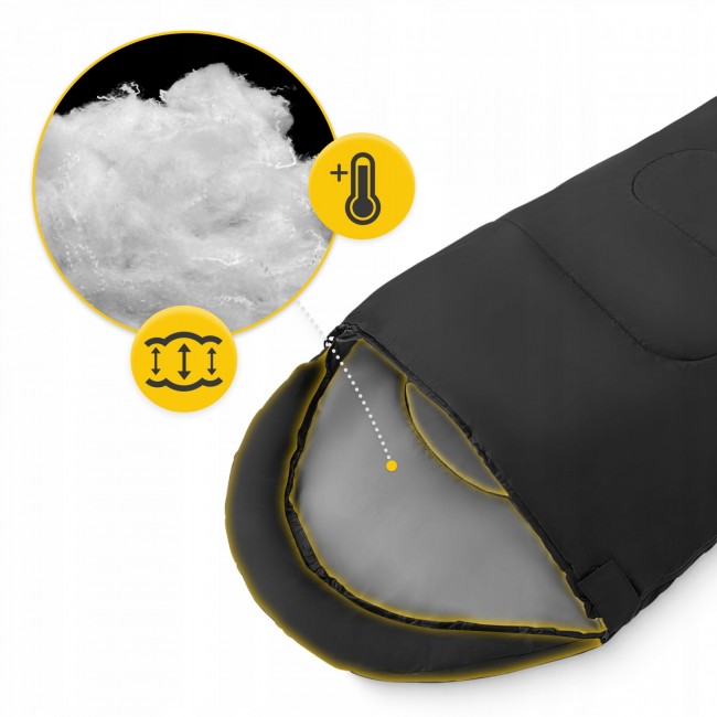 Спальный мешок (спальник) одеяло Mountain Goat 2 в 1 Standard 8 ...+20°C R Black/Grey (P-5905973400954)