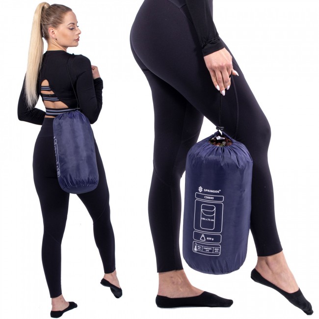 Спальный мешок (спальник) Springos 2 в 1 CS0045 +10 ...+25 °C R Blue/Black