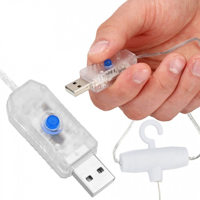 Гирлянда водопад (штора) Springos 3 x 3 м 300 LED Pilot USB CL4024 Blue