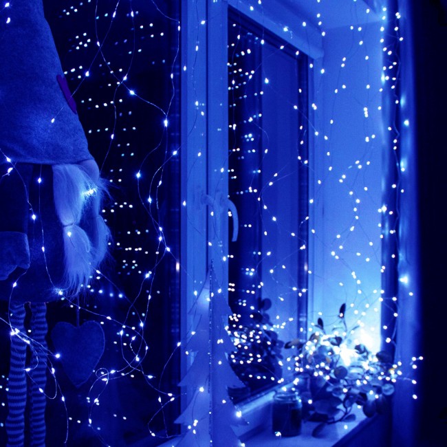 Гирлянда водопад (штора) Springos 3 x 3 м 300 LED Pilot USB CL4024 Blue