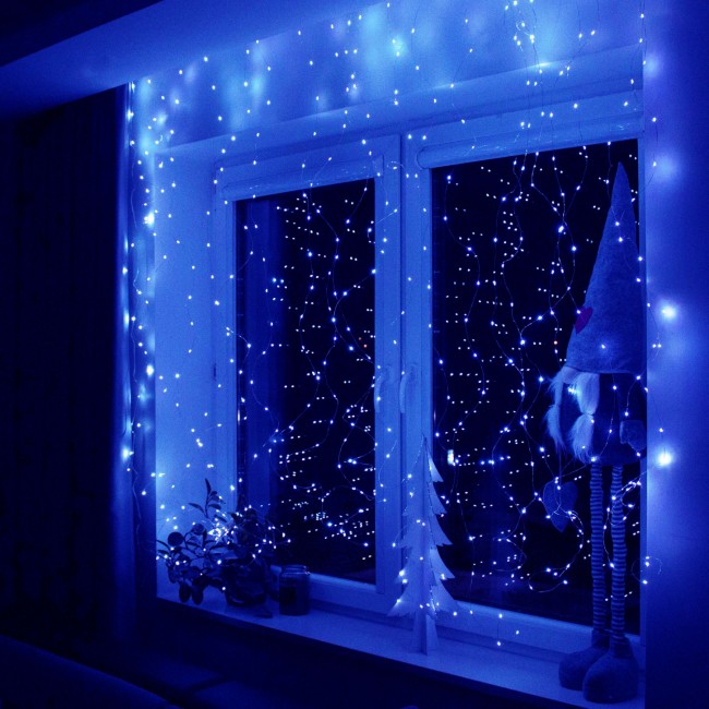 Гирлянда водопад (штора) Springos 3 x 3 м 300 LED Pilot USB CL4024 Blue