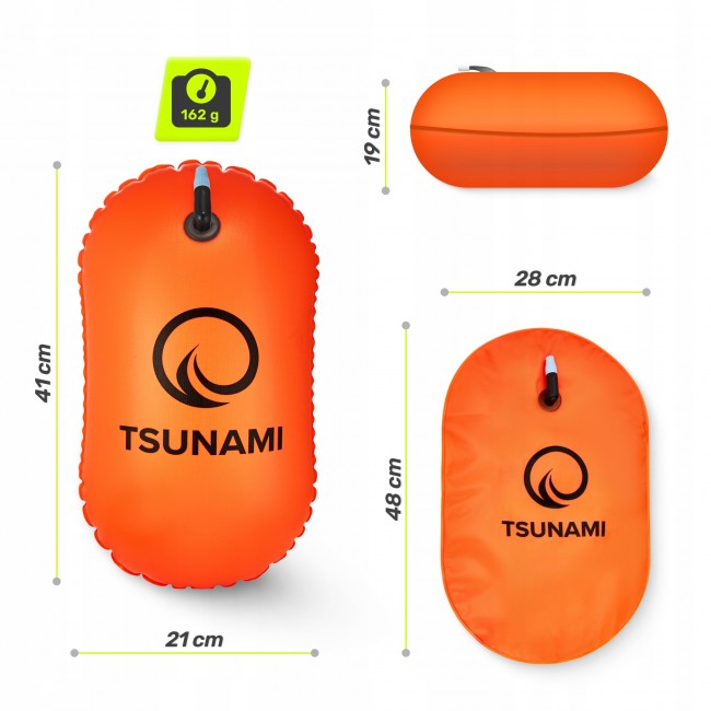 Буй для плавання TSUNAMI Basic надувний Orange (P-5907739314055)