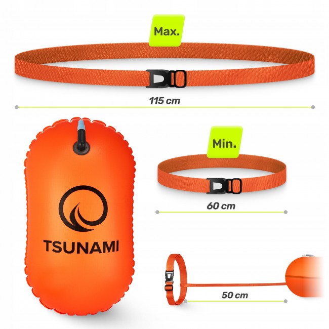 Буй для плавання TSUNAMI Basic надувний Orange (P-5907739314055)