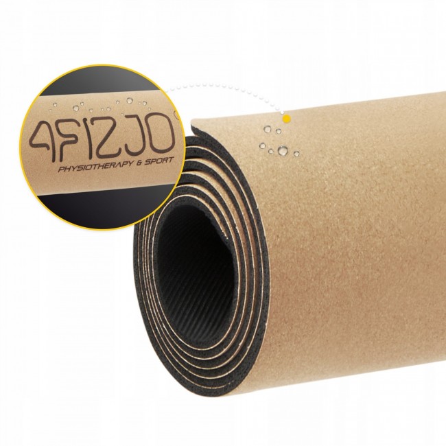 Килимок (мат) спортивний 4FIZJO Cork 183 x 61 x 0.4 см для йоги та фітнесу (P-5907739319562)